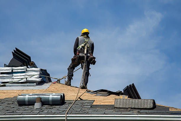 Professional Gutter Installation technician working in Lafox, IL